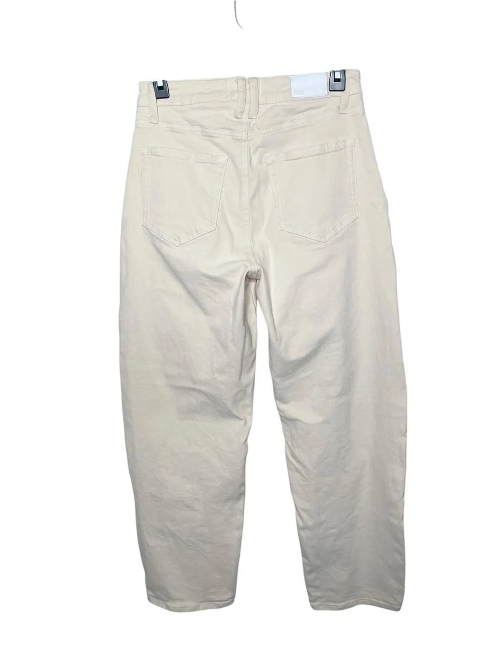 Paige ALEXIS High Waist Ankle Barrel Cargo Jeans Blonde Sand Sz 28